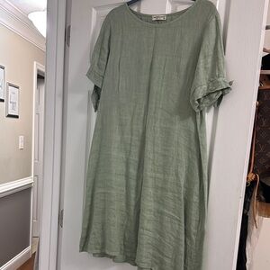 Green Linen Dress